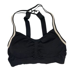 Black Racerback Padded Support Running Bra Sports